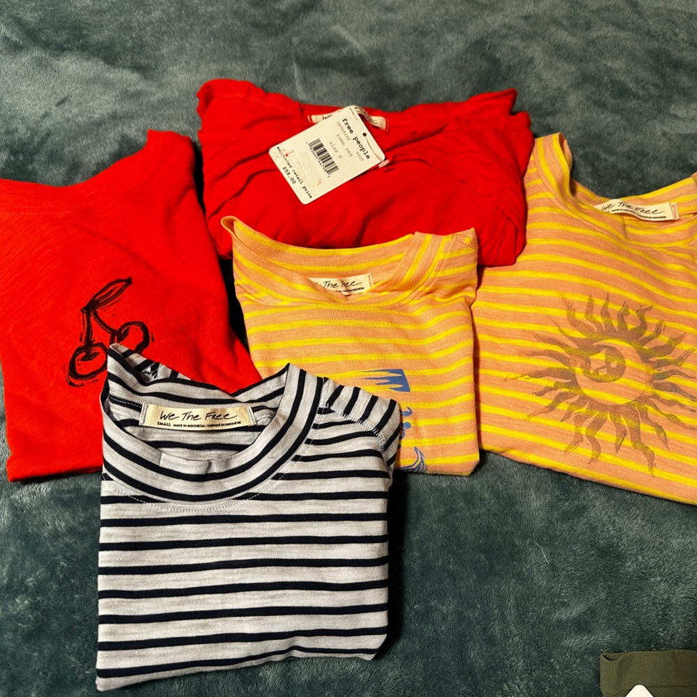 Women’s free people lot sizes small and medium large athliesure shorts shirts
